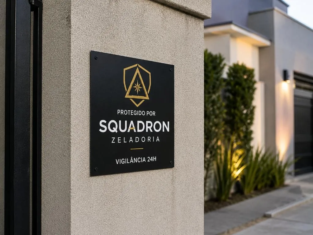 Placa Oficial Squadron Zeladoria em Residência de São Sebastião